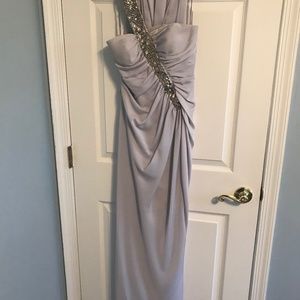 Lm collection one shoulder embellished gown with matching wrap